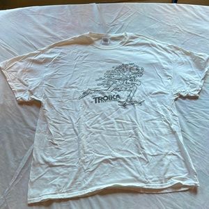 Troika Skateboards “Skate THING” graphic t shirt 2XL white